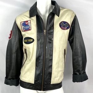 Wilsons Leather | Mens L Leather Cream/Black